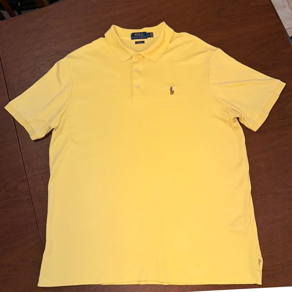 Polo Ralph Lauren Yellow Classic Fit Short Sleeve Polo Shirt Large L